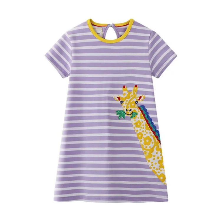 Kids Clothing Girl Dress O Neck Discount Baby Clothes Striped Cotton Frock Giraffe Printed Cartoon Baby Girls Summer Dresses, Purple
Kids Clothing Girl Dress O Neck Discount Baby Clothes Striped Cotton Frock Giraffe Printed Cartoon Baby Girls Summer Dresses, Purple