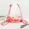 Heat transfer printing promotional 210D polyester drawstring bag backbag