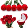 Red Rose Flower Ring Box / Wedding Ring Earrings case / Gift Jewelry Box