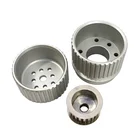 Round Belt Cogged Tooth 6061 Billet Aluminum Flat Drive Water Pump Crankshaft Pulley Kit 305 350 400 For Engine System