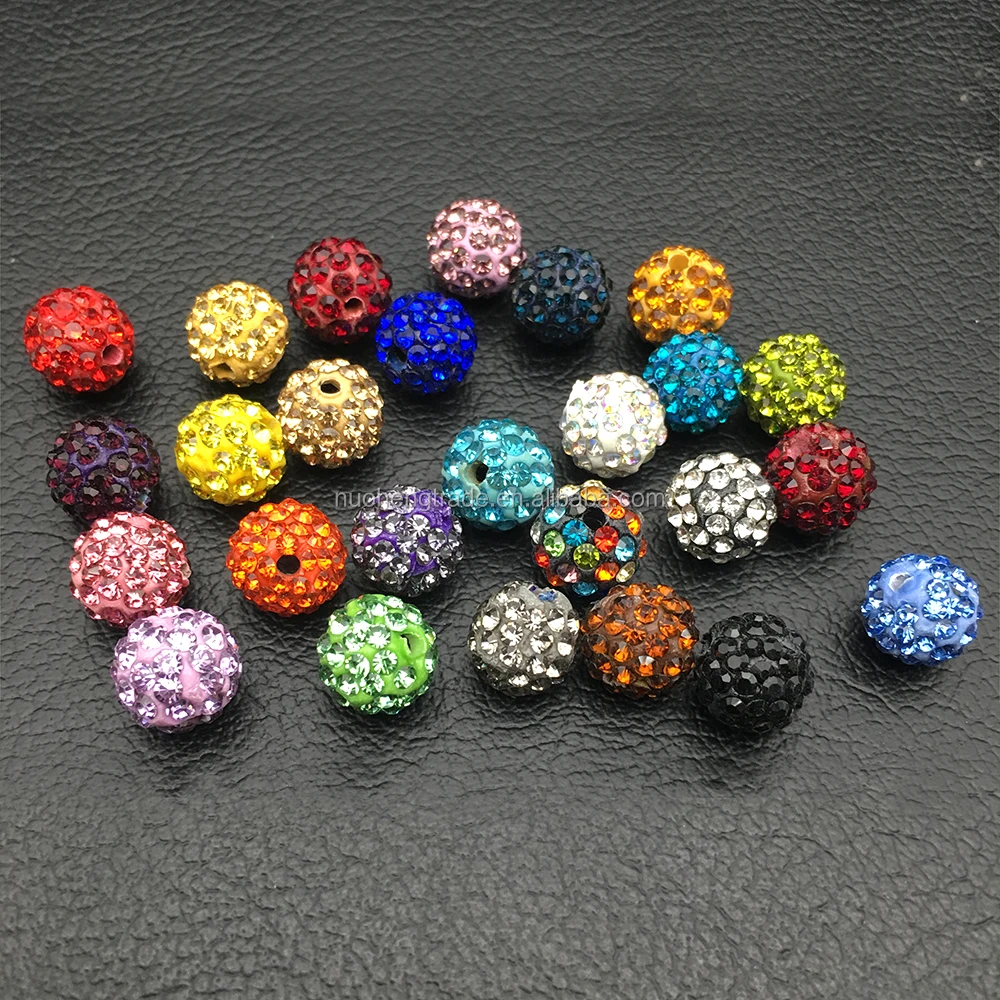 

Wholesale 6 Rows Rhinestone Pave crystal disco ball bead, 32 colors for your choice