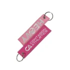 Factory Direct Price Clothes Textile Customized Brand Air Twill Embroidery Key Holder Keychains for multiple keys
