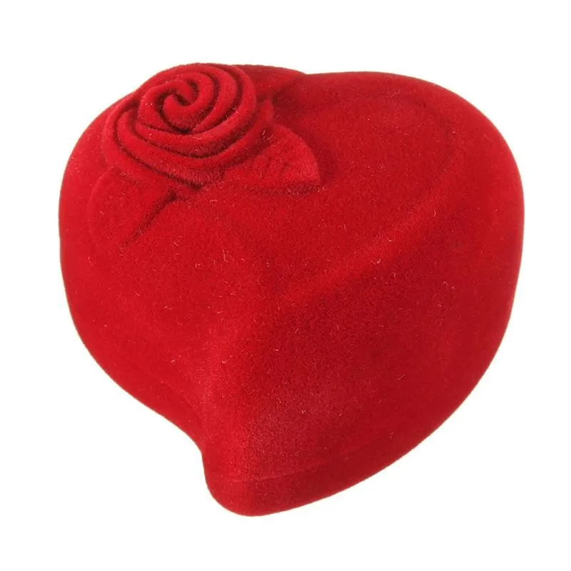 Wholesale Red Heart Shape Velvet Ring Box Engagement Wedding Jewelry Boxes Rose Flower Design Gifts Holder for Lover, 3 colours
Wholesale Red Heart Shape Velvet Ring Box Engagement Wedding Jewelry Boxes Rose Flower Design Gifts Holder for Lover, 3 colours