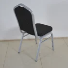 Black Wedding Luxury Black Fabric Silver Steel Chrome Frame Stacking Used Hotel Stacking Event Wedding Banquet Chairs