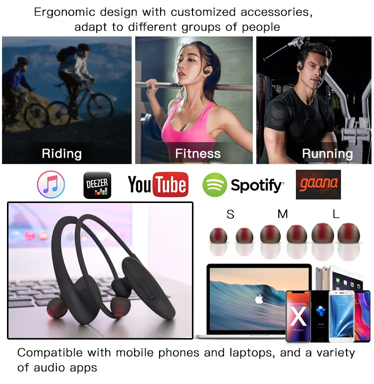 2019 New Arrival Active Noise Cancelling Headphone Waterproof Bluetooths Sport Wired Earphone - ANKUX.COM