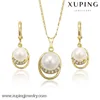 63292 xuping 14k gold wedding chic single pearl jewellery,necklace set,jewelry set