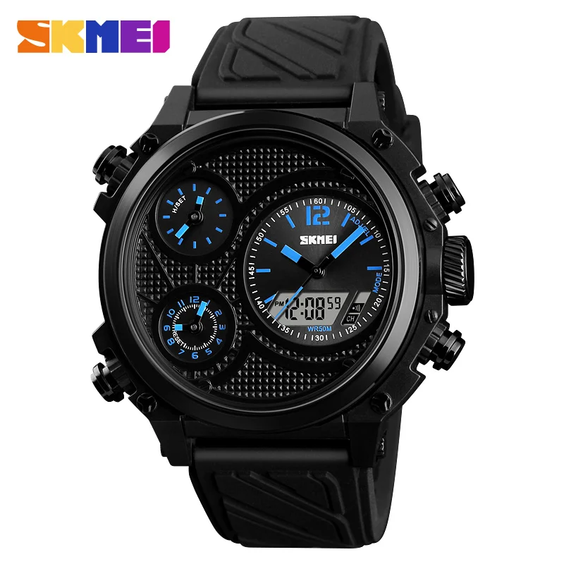 

SKMEI 1359 Men Digital Quartz Watch Fashion Casual Sport Dual Display Luminous Analog Wrist Watch