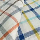 SHAOXING factory supplier wholesale 100% pure plaid linen fabric for shirt clothing
