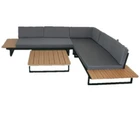 new style and hot sales metal Plastic wood sofa set with cushion garden outdoor furniture