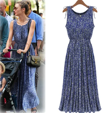 Fashion women maxi dresses sleeveless ladies floral print Bohemia summer long dress
Fashion women maxi dresses sleeveless ladies floral print Bohemia summer long dress