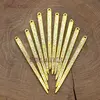 PM2960 Wholesale Micro Pave White Zircon Thin Copper Pendant Gold Electroplated Pin Needle Pendant Jewelry Findings 4x55mm