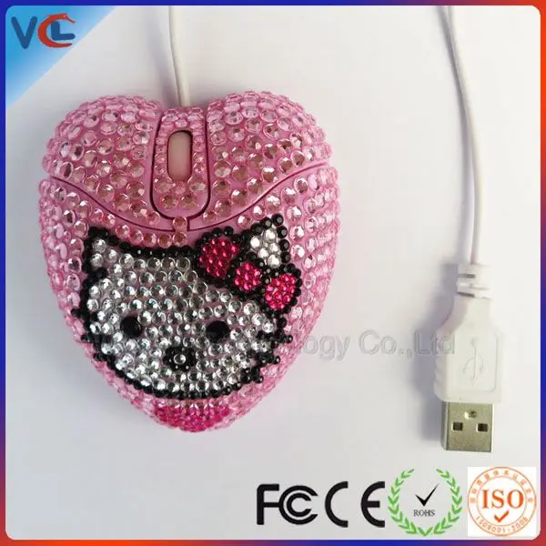 shenzhen bling 3d diamond usb lovely cute wired mouse