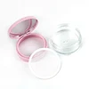 IBELONG Wholesale 15g empty pink plastic clear cosmetic loose powder jar with sifter and mirror