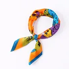 50*50cm Silk Feel Satin Elegant Women Head Skinny Retro Hair Tie Band Scarf