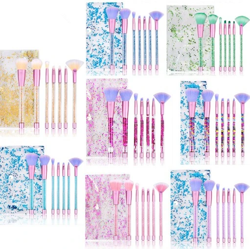 7/12pcs Series Shiny Crystal Liquid Quicksand Glitter makeup brush set packaging, Multicolored
7/12pcs Series Shiny Crystal Liquid Quicksand Glitter makeup brush set packaging, Multicolored