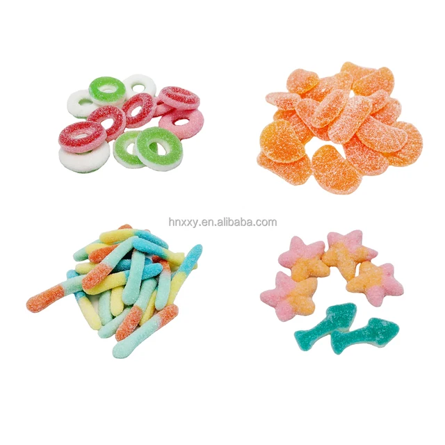 custom jelly candy worm sugar coated soft chewy fruit candy