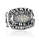 Custom football state champions ring with micro pave cz