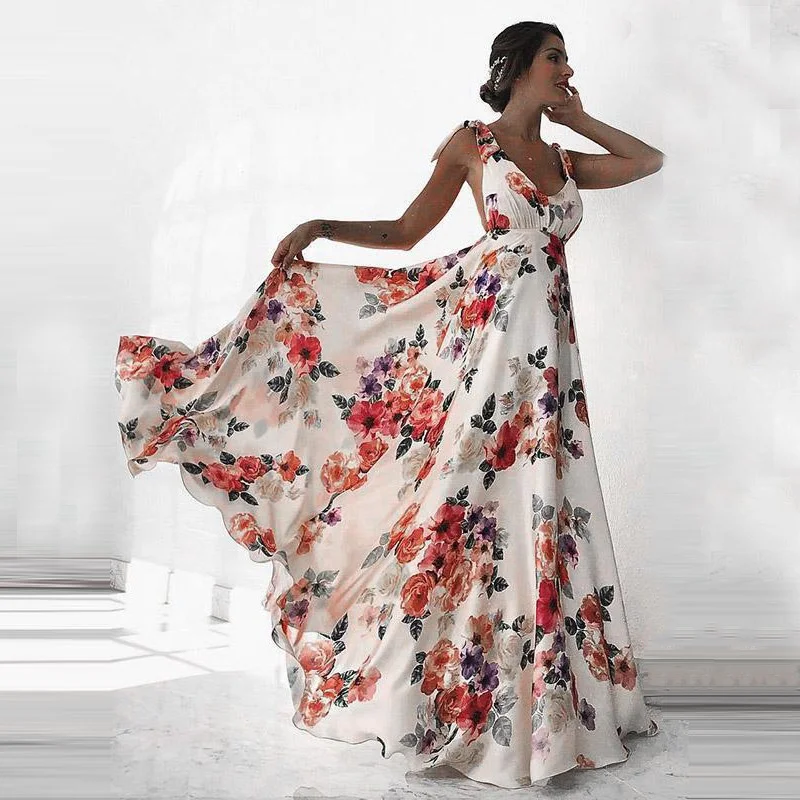 Wholesale V neck cap sleeves open back casual women beach summer dress wear printed long bohemia dress for lady
Wholesale V neck cap sleeves open back casual women beach summer dress wear printed long bohemia dress for lady