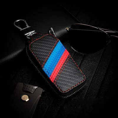 Carbon Fiber Leather Material Car Key Case with Car Brand Logo Automotive Products Car Key Chain, Black with national flag
Carbon Fiber Leather Material Car Key Case with Car Brand Logo Automotive Products Car Key Chain, Black with national flag