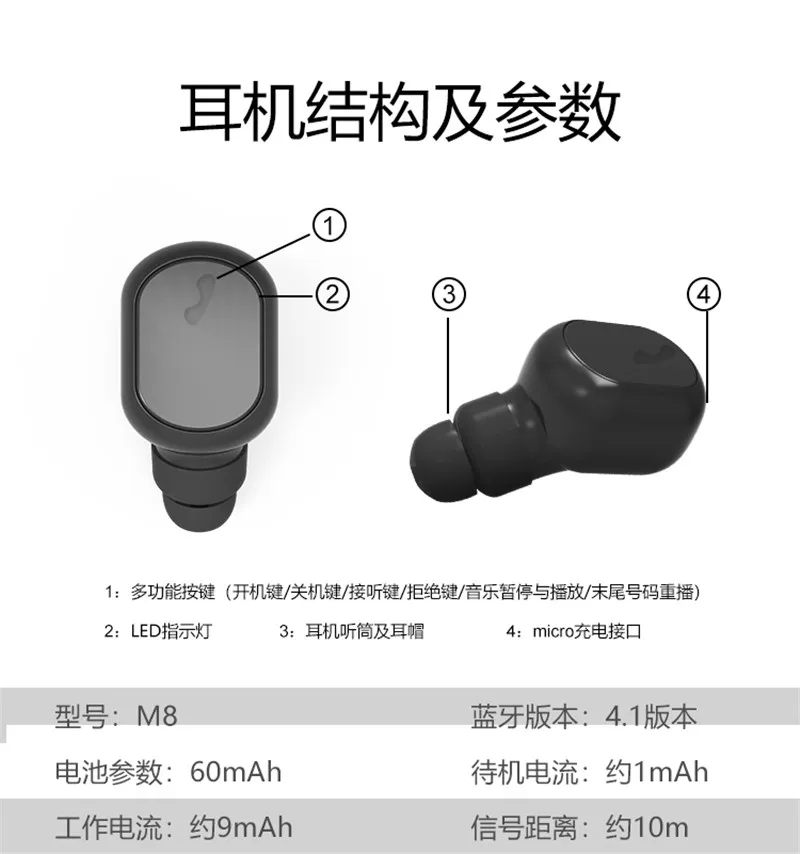 wholesale wireless earpiece sport earbuds handset for iphone wireless earphone - ANKUX.COM