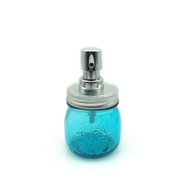 Empty glass soap foam pump bottle with pump lid wholesale