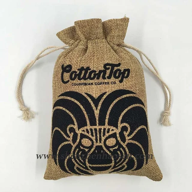 jute packaging bag pouch, drawstring gift bag