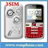 Bluetooth Q5 Triple Sim Card TV Cell Phone JAVA Mobile Phone