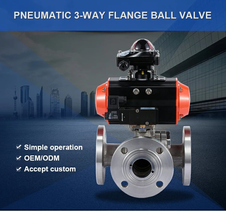 factory sale 3/4 inch pneumatic ball stainless steel valve