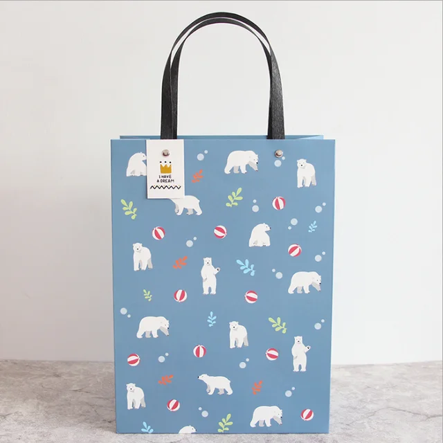 fancy cheap christmas gift bag cartoon handbag exquisite paper