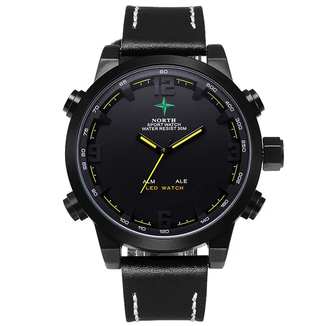 NORTH 6017 Fashion Mens Outdoors Sport Waterproof Double Display Led Leather Watch, 5 colors
NORTH 6017 Fashion Mens Outdoors Sport Waterproof Double Display Led Leather Watch, 5 colors