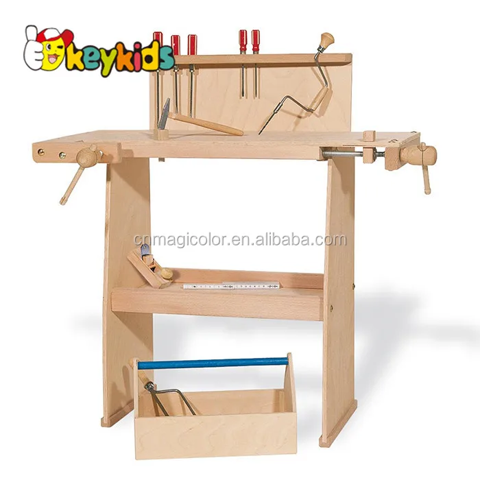 Multi-functional wooden kids tool station for playing W03D059