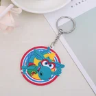 Custom made oval shape key chain, soft plastic floating key ring