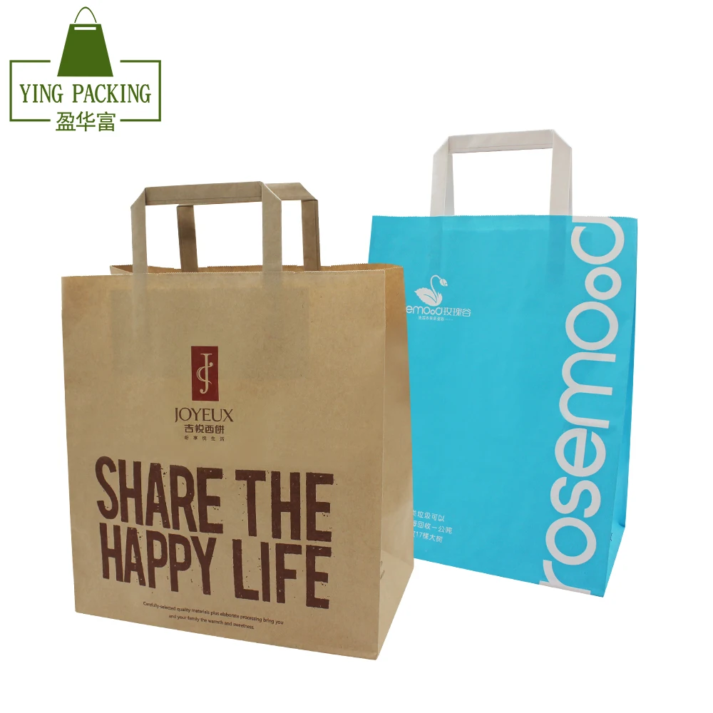 and gifts packaging paper bag shopping bag with flat handle