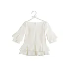 Latest Dress Design Girl Medium Long Sleeve One Piece Fashion Baby Dress With Ruffle