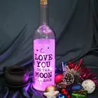 On Led Glass Bottle Lamp An Ornamental Lamp With A Printed Pattern On A Wine Bottle Glass Led Light