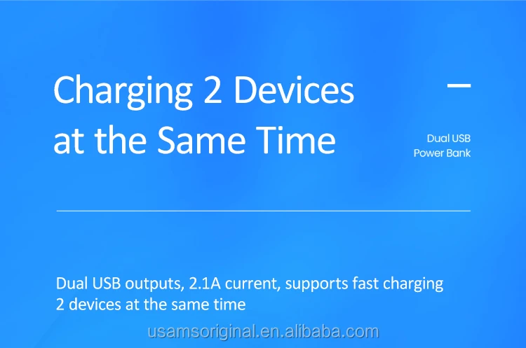 USAMS CD80 Customize Dual USB Outputs Inputs Portable Fast Charge Powerbank 20000 mAh - ANKUX.COM