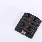 Automotive 4,6,8,10,12 circuit Inline Screw LED Light Blow Indicator car blade fuse block