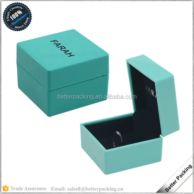 factory whole sell customize jade green plastic ring gift box