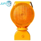 Portable safety warning yellow flashing solar warning light for hazardous area