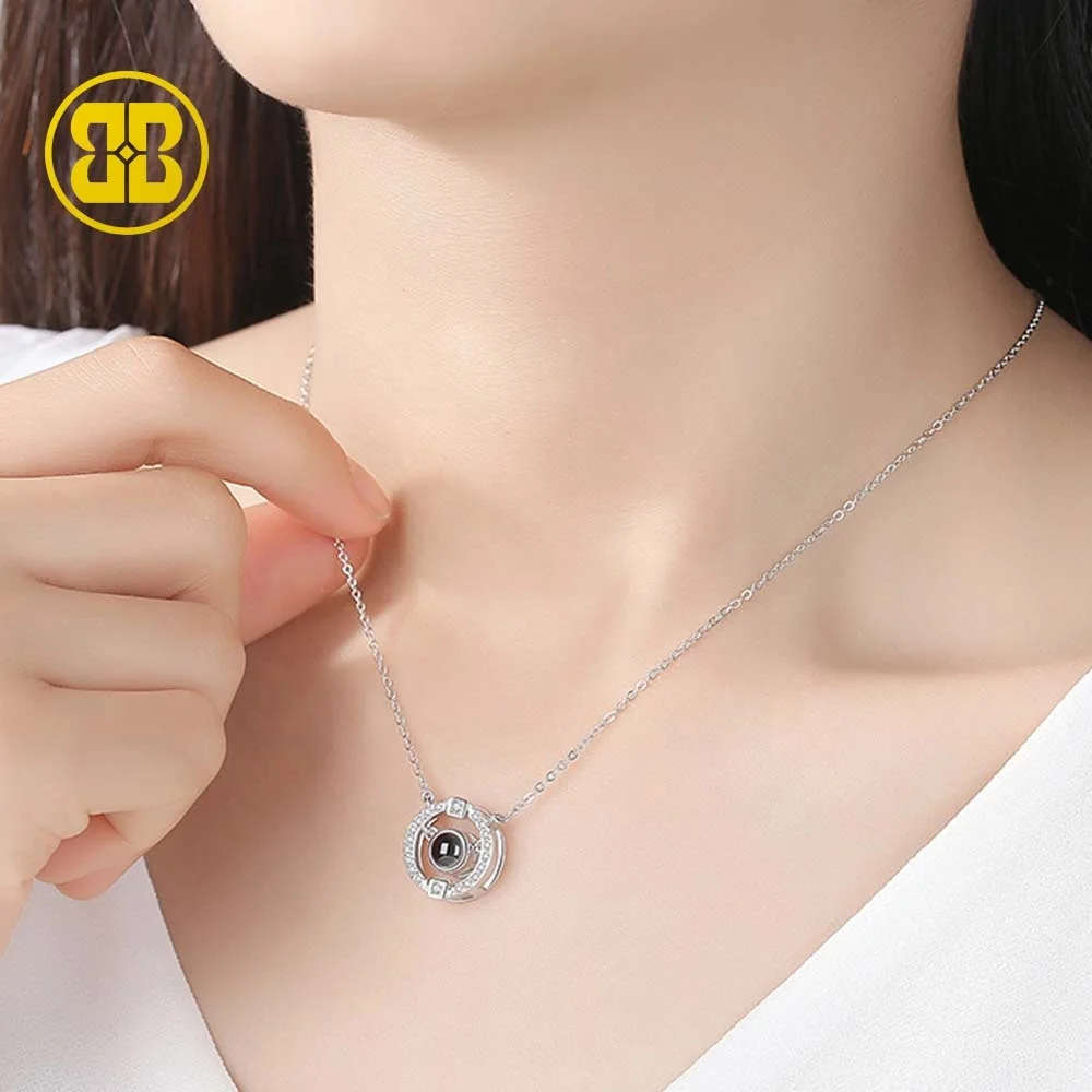 925 Sterling Silver Moving Stone Nano Engraved I LOVE YOU in 100 Languages Fahion Necklace, Custom colors
925 Sterling Silver Moving Stone Nano Engraved I LOVE YOU in 100 Languages Fahion Necklace, Custom colors