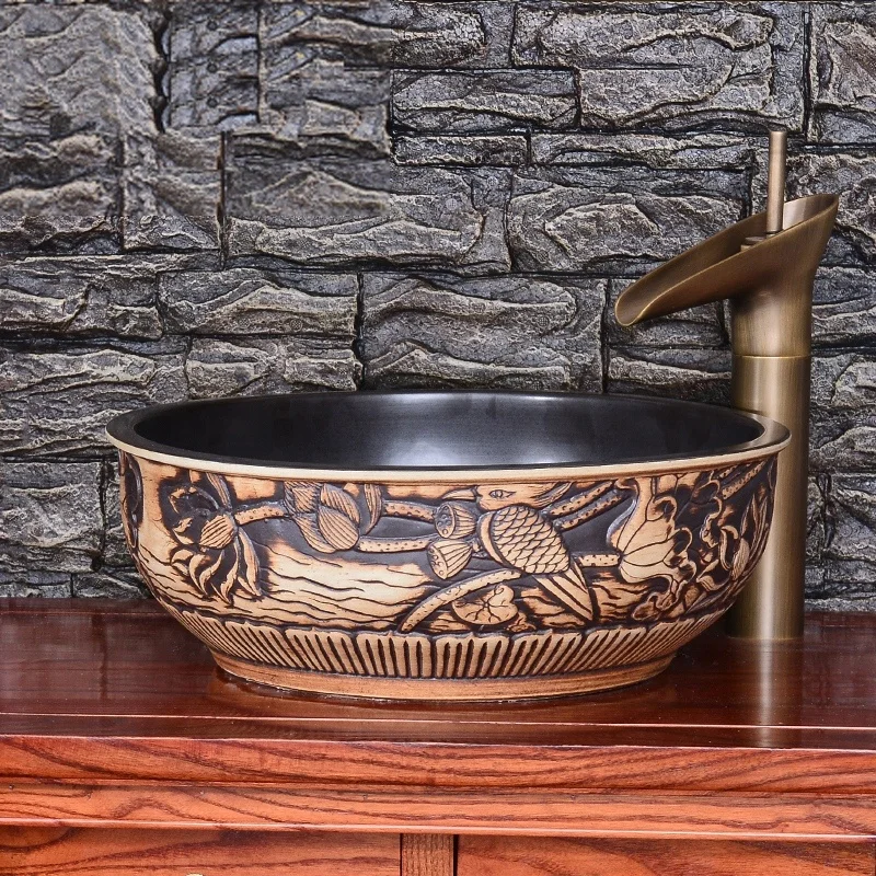 2019 Nouvelle réflexion couleur cuivre antique mat lavabos pour peut utiliser en plein air