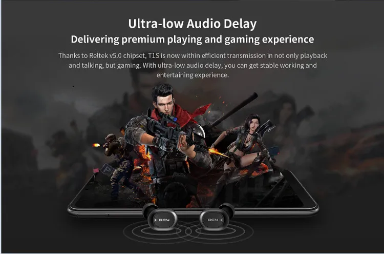 QCY QS2 TWS Bluetooth V5.0 Hoofdtelefoon 3D Stereo Sport Draadloze Koptelefoon met Dual Microfoon QCY T2C - ANKUX.COM