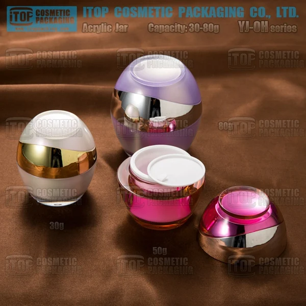 egg shaped container YJ-OH 30g 50g 80g special designer jars plastic acrylic colour paint items for sale in bulk