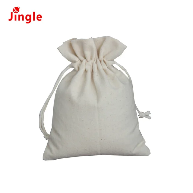 china factory cute mini cotton drawstring gift string bag