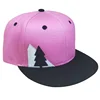 factory price pink/black assorted custom puff embroidery snapback hat