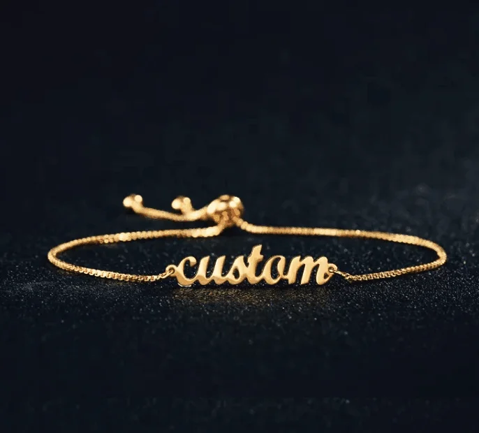 Factory Supplier High Quality Stainless Steel 18k Gold Custom Name Bracelet, Gold color
Factory Supplier High Quality Stainless Steel 18k Gold Custom Name Bracelet, Gold color