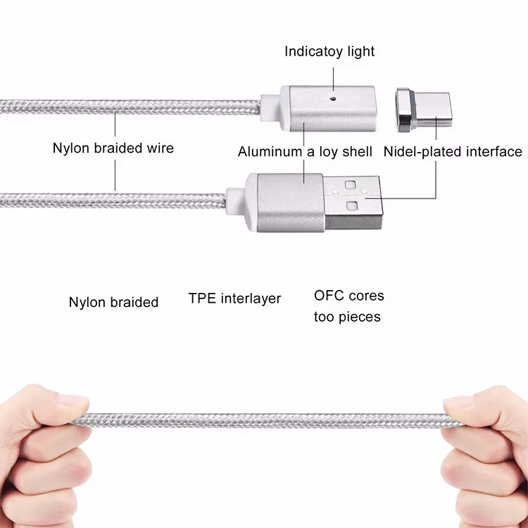 China direct factory 3 in 1 Nylon Braiding USB Magnetic charging Cable - ANKUX.COM