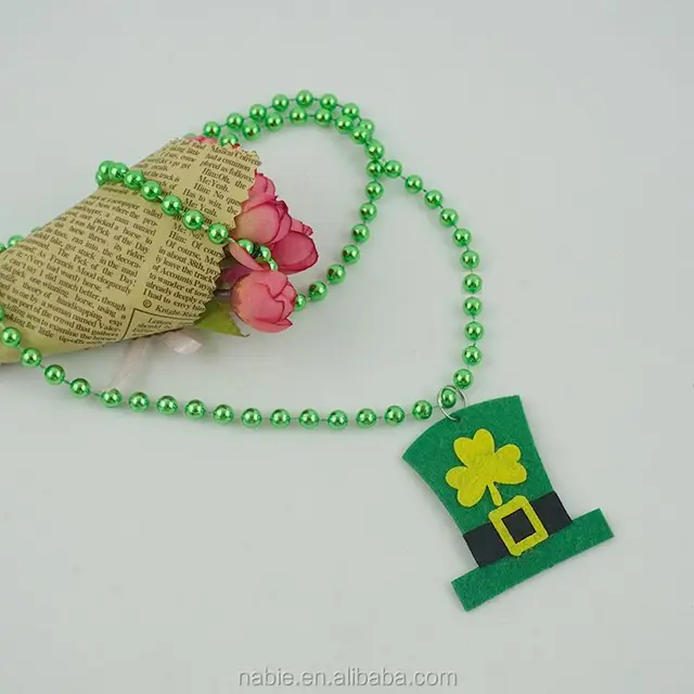 china wholesale irish carnival gifts custom plastic green bead