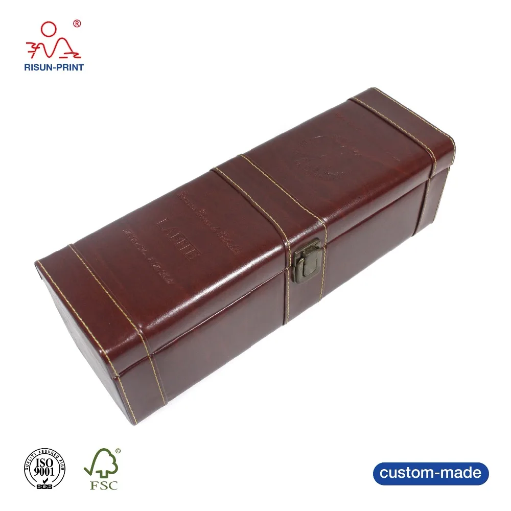 high-quality pu leather wine bottle packaging single bottle gift