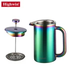 Stainless Steel Coffee Maker Matte Black Double Wall French Coffee Press Tool